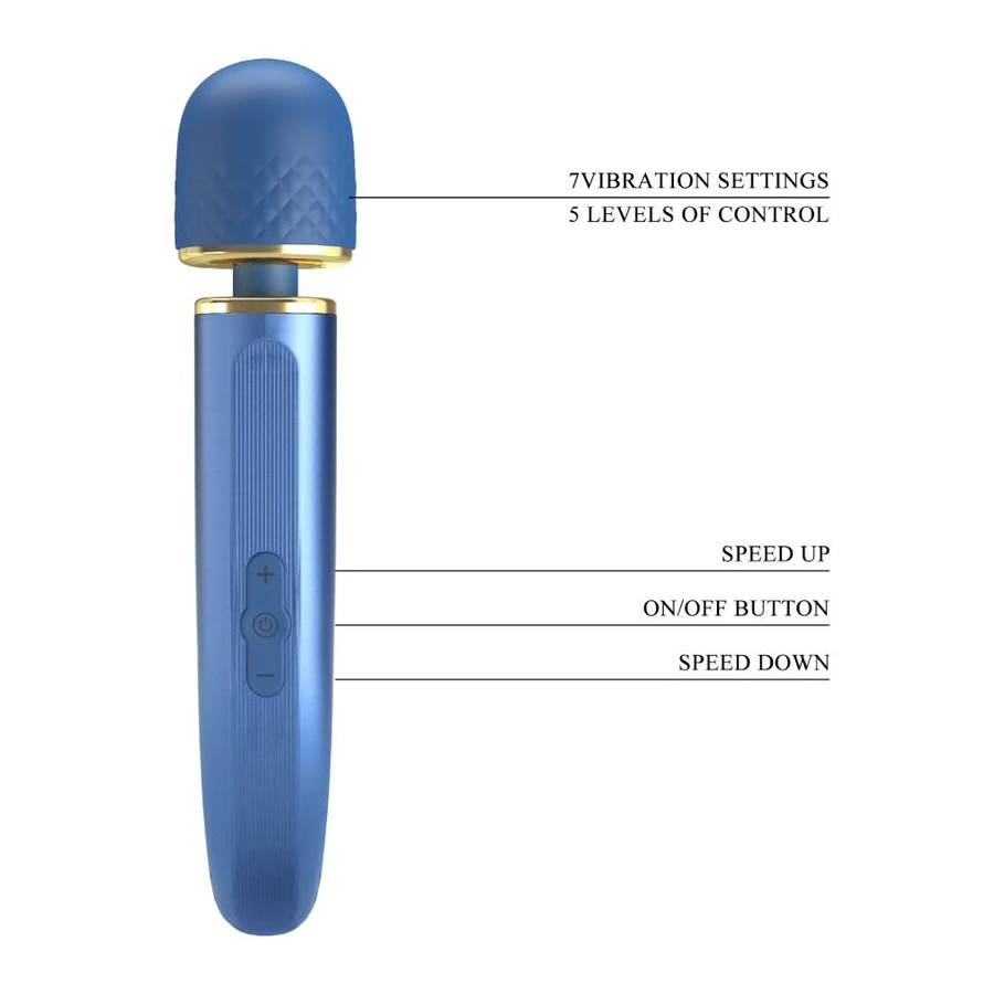 PRETTY LOVE - MASSAGER 7 VIBRATIONSMODI BLAU